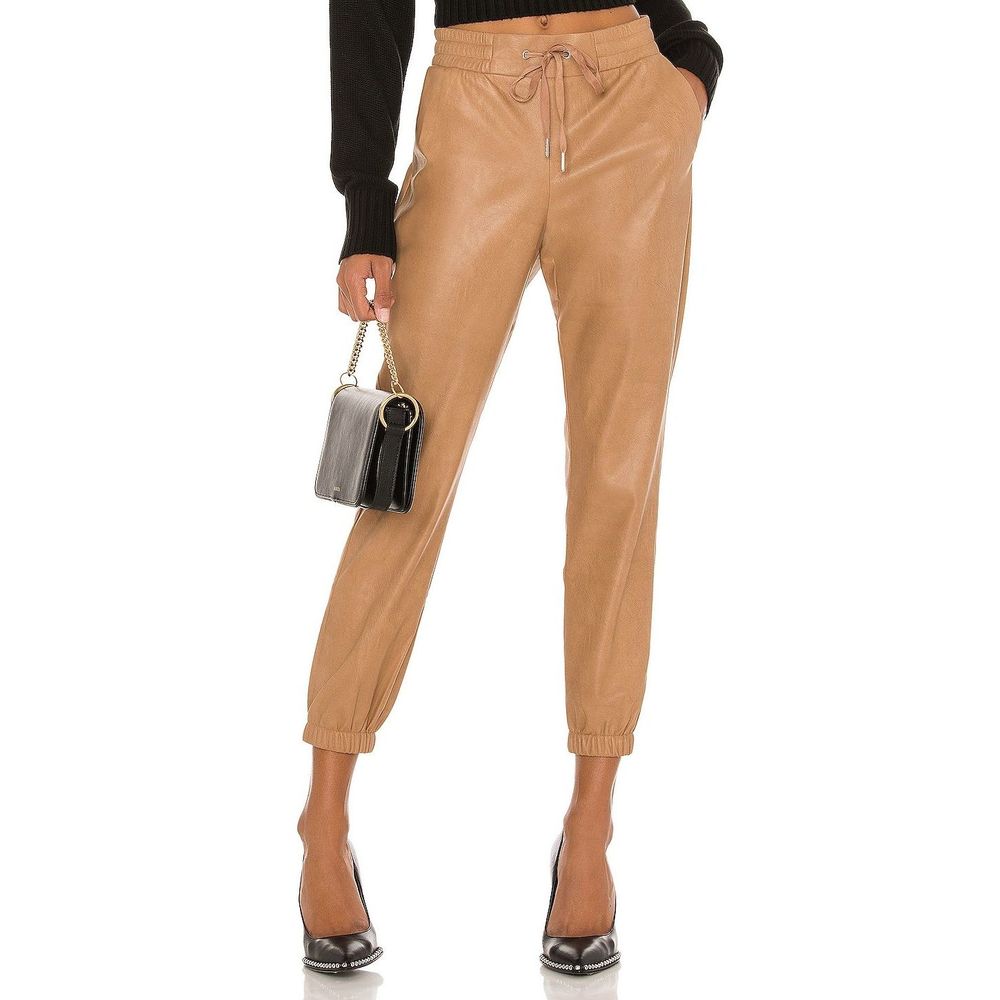 NEW Size S n:philanthropy Scarlett Leather Jogger in Camel REVOLVE MSRP $248